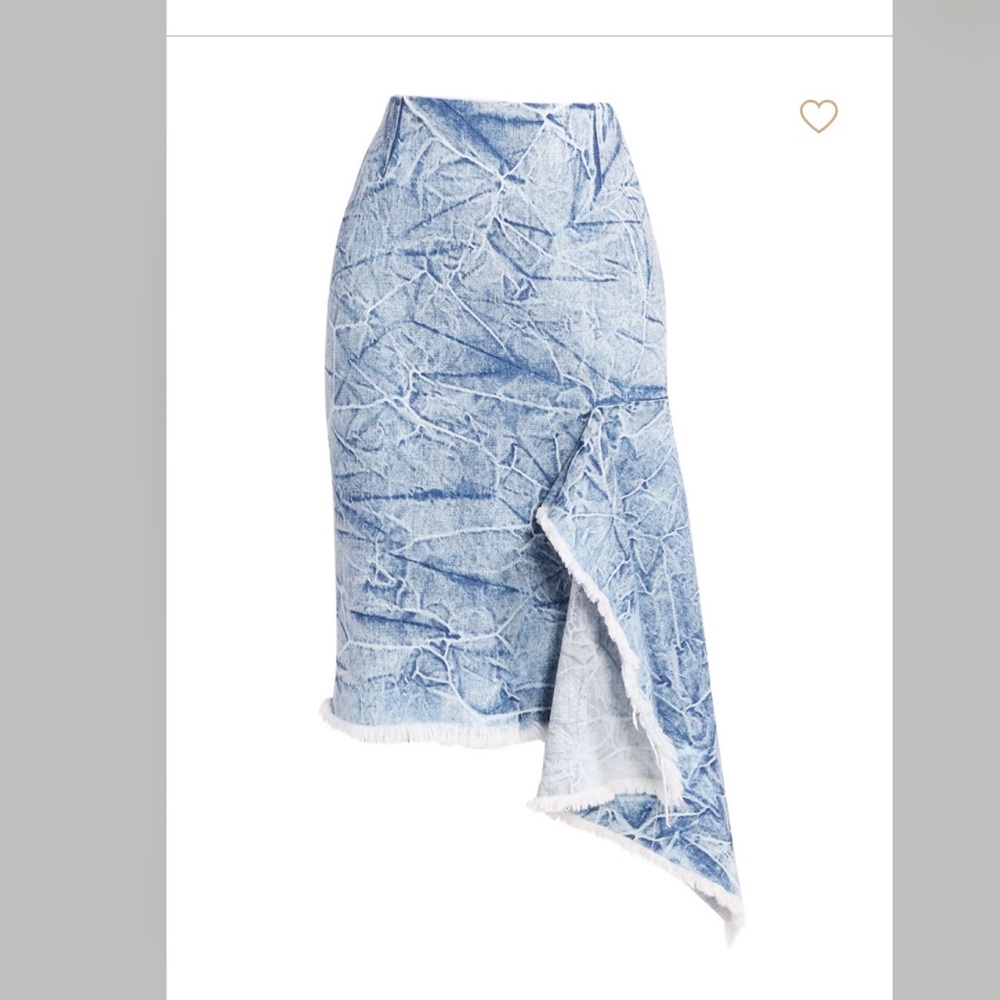 Balenciaga  Blue Asymmetric Denim Midi Skirt